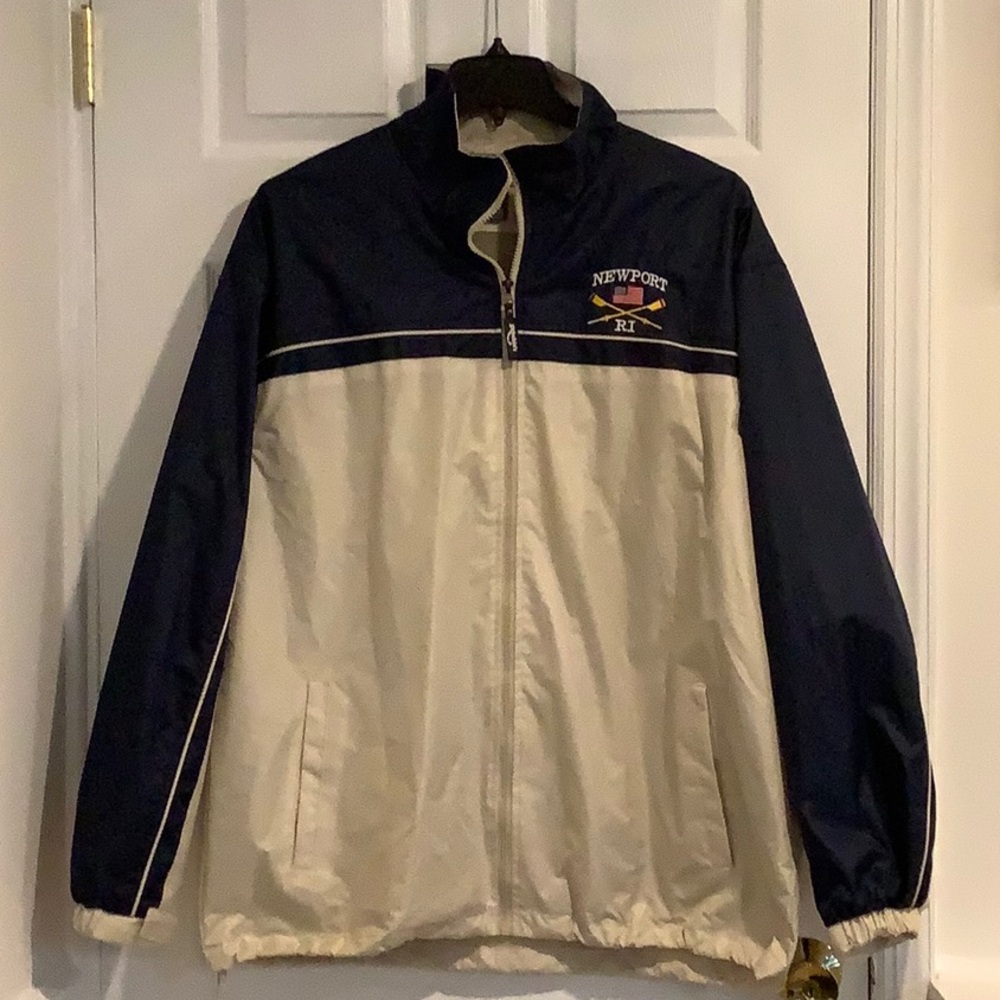 NWOT NEWPORT RI Men’s Navy Windbreaker Lightweight Boating Golf Summer Jacket XL